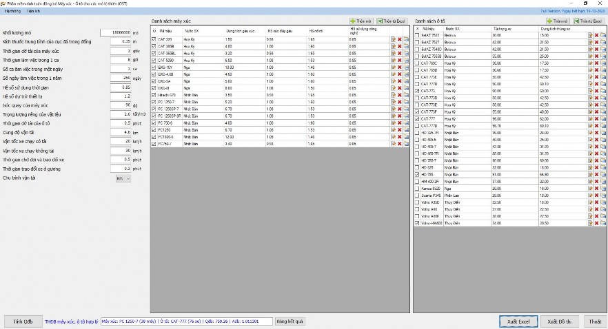 Hình 4 22 Tính toán đồng bộ máy xúc ôtô cho các thiết bị ô tô có sẵn của 2