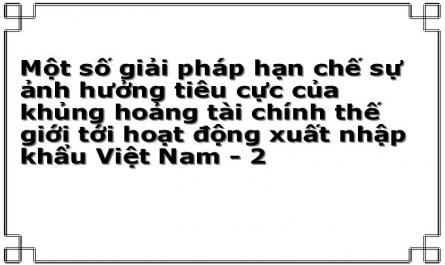 Một số giải pháp hạn chế sự ảnh hưởng tiêu cực của khủng hoảng tài chính thế giới tới hoạt động xuất nhập khẩu Việt Nam - 2