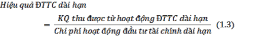 Chỉ tiêu này phản ánh cứ một đồng chi phí hoạt động đầu tư tài chính 2