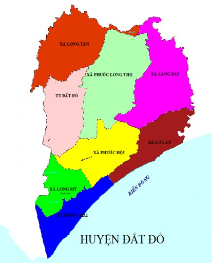 Hình 3 1 Bản đồ hành chính huyện Đất Đỏ Theo số liệu thống kê năm 2016 1