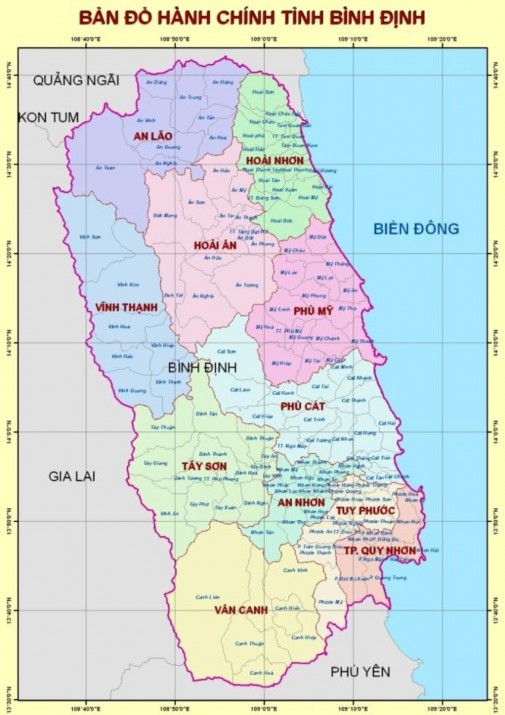 Hình 2 1 Bản đồ hành chính tỉnh Bình Định Nguồn Kế hoạch PCTT tỉnh Bình 1