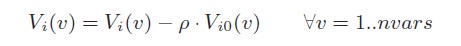 Với ρ là tham số bay hơi thông thường và Vi0 là vector khởi tạo tương ứng 11