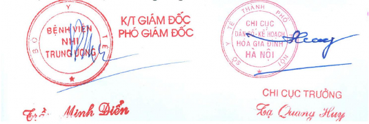 Xxx 1 2 Mã Xác nhận của bệnh viện Nhi trung ương Xác nhận của CCDS và KHHGD HN 1