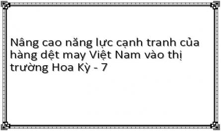 Việt Nam Và Các Nước Xuất Khẩu Dệt May Chính Và Thị Trường Hoa Kỳ Năm 2008