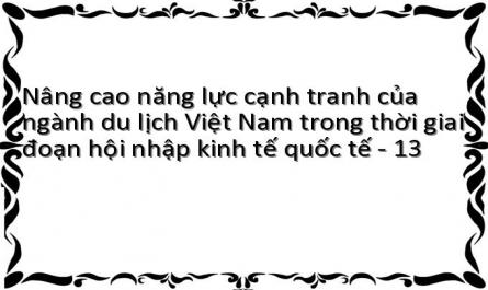 Nâng cao năng lực cạnh tranh của ngành du lịch Việt Nam trong thời giai đoạn hội nhập kinh tế quốc tế - 13