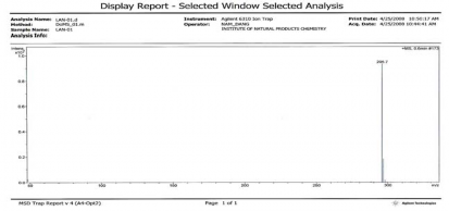 Hình 3 5 Kiểm tra khối lượng phân tử của Nuciferin bằng phổ khối ESI MS Qui 1