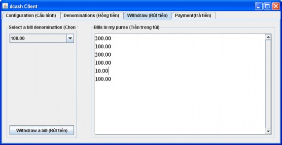 Hình 4 3 Giao diện rút tiền Nếu muốn rút một đồng tiền thì khách hàng sẽ 1