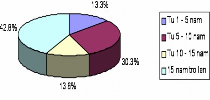 Biểu đồ 1 1 Thâm niên của CBQL và GV tham gia khảo sát Phân tích số liệu chung 1