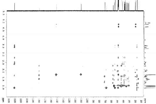 Hình 4 44 Phổ HMBC của chất AT3 Hình 4 45 Phổ COSY của chất AT3 Nhận xét về 6