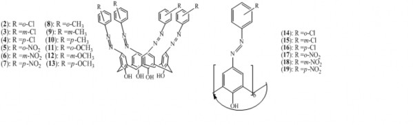 Hình 1 8 Công thức cấu tạo của một số azocalix 4 aren và azocalix 6 aren Nhóm 4