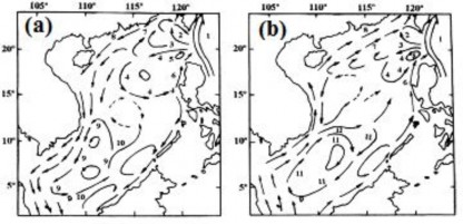 Hình 1 2 Lược đồ về dòng hải lưu ở Biển Đông a mùa đông và b mùa hè 1