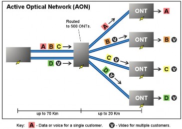 Hình 2 1 Kiến trúc mạng quang chủ động 2 3 M ạ ng quang th ụ đ ộ ng PON 2 3 1 Mô 3