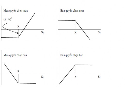 Biểu đồ 8 Đồ thị thu lợi trong hợp đồng quyền chọn ở 4 trường hợp 1