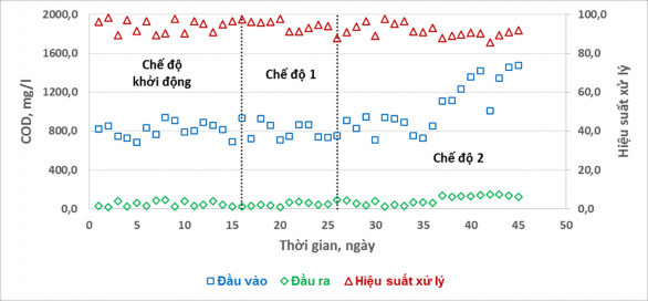 Hình 7 Ảnh hưởng của chu kỳ sục khí – ngừng sục khí đến hiệu suất xử 4