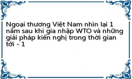 Ngoại thương Việt Nam nhìn lại 1 năm sau khi gia nhập WTO và những giải pháp kiến nghị trong thời gian tới - 1