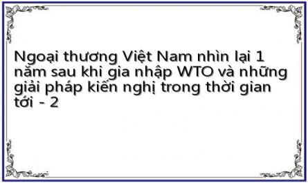 Ngoại thương Việt Nam nhìn lại 1 năm sau khi gia nhập WTO và những giải pháp kiến nghị trong thời gian tới - 2
