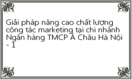 Giải pháp nâng cao chất lượng công tác marketing tại chi nhánh Ngân hàng TMCP Á Châu Hà Nội - 1