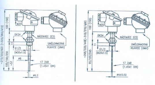 Loại có vỏ bao Loại không có vỏ Hình 2 13 Cảm biến đo nhiệt độ loại PT100 1