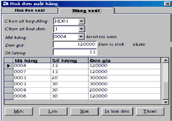 Khi xuất hàng người bán hàng dựa vào khách hàng để cập nhât bản hợp đồng 5