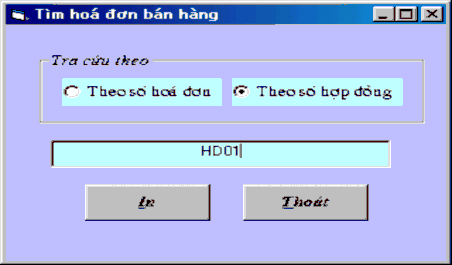 Tuỳ theo thông số được biết mà người sử dụng chọn tìm theo số hoá đơn 5