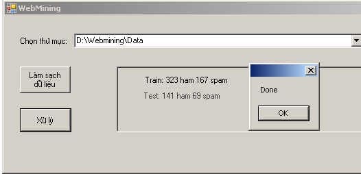 Hình 4 6 Giao diện thông báo kết quả xử lý dữ liệu 4 3 4 Kết quả thử 4