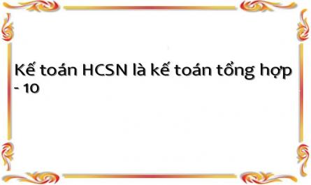 Kế toán HCSN là kế toán tổng hợp - 10