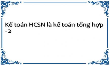 Kế toán HCSN là kế toán tổng hợp - 2