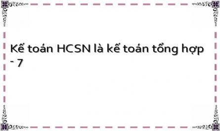 Kế toán HCSN là kế toán tổng hợp - 7