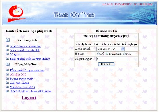 Hình 5 19 Giáo viên lựa chọn các loại câu hỏi cần bổ sung Hình 5 20 Form sửa 3