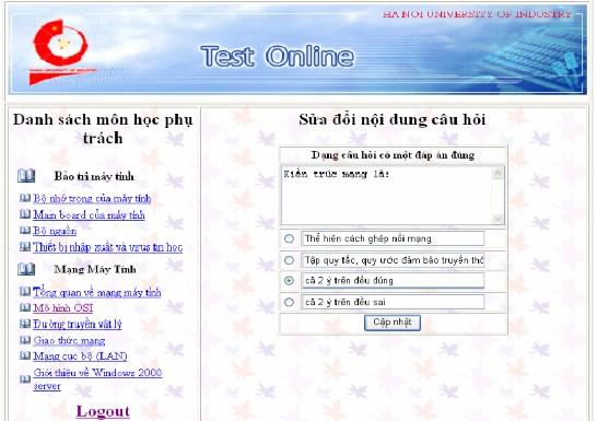 Hình 5 20 Form sửa đổi nội dung câu hỏi của giáo viên Hình 5 21 Form chỉnh 4