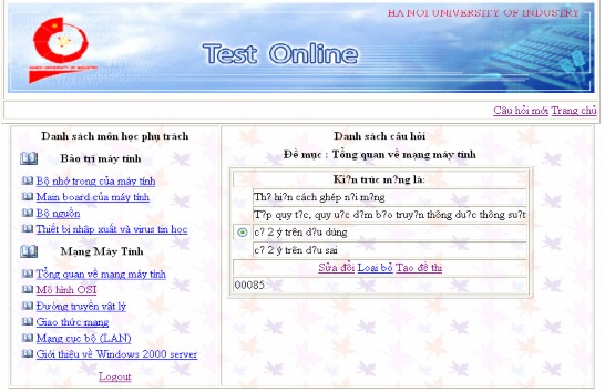 Hình 5 21 Form chỉnh sửa câu hỏi tạo đề thi CHƯƠNG VI KẾT LUẬN VÀ NHỮNG 5