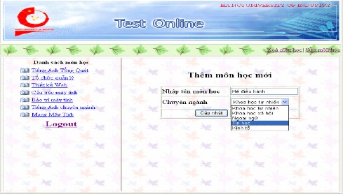 Hình 5 12 Form thêm môn học mới Hình 5 13 Form xem điểm các thí sinh theo từng 11
