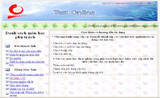 Hình 5 16 Form trang chủ của giáo viên 15