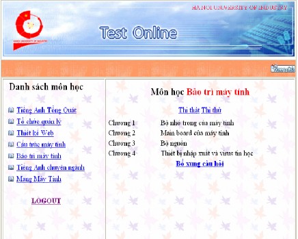 Hình 5 5 Form lựa chọn môn thi của thí sinh Thí sinh có 2 lần thi thử kết quả 4
