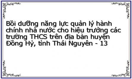 Bồi dưỡng năng lực quản lý hành chính nhà nước cho hiệu trưởng các trường THCS trên địa bàn huyện Đồng Hỷ, tỉnh Thái Nguyên - 13