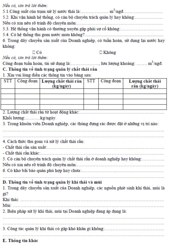 Phụ lục 2 Quy chuẩn kỹ thuật Quốc gia về nước thải chế biến thủy sản 2