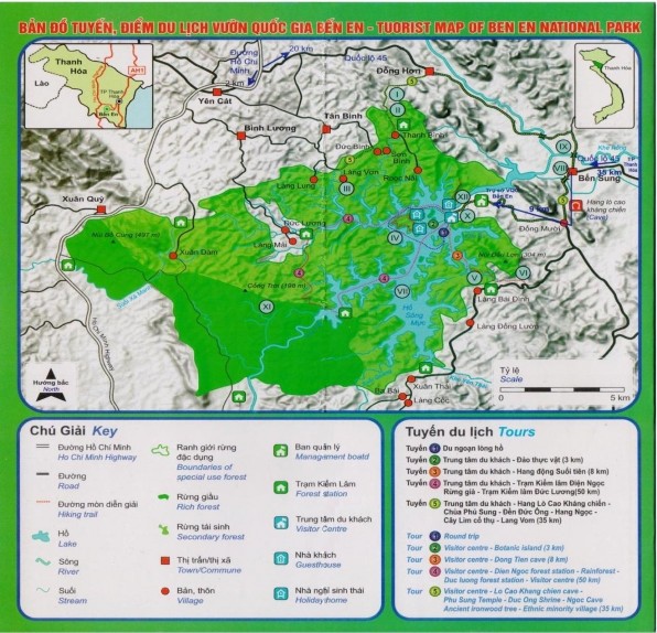 Hình 3 1 Bản đồ các tuyến du lịch vườn Quốc gia Bến En 3 3 2 Khách du lịch 1