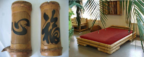 A Quản bút từ luồng tre b Giường tre c Gốc rễ tre làm mỹ nghề d Tranh làm 1