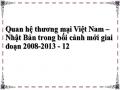 Quan hệ thương mại Việt Nam – Nhật Bản trong bối cảnh mới giai đoạn 2008-2013 - 12