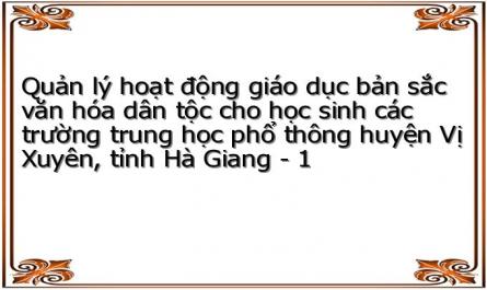 Quản lý hoạt động giáo dục bản sắc văn hóa dân tộc cho học sinh các trường trung học phổ thông huyện Vị Xuyên, tỉnh Hà Giang - 1