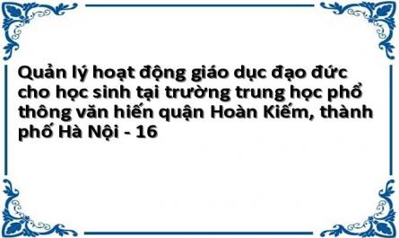 Quản lý hoạt động giáo dục đạo đức cho học sinh tại trường trung học phổ thông văn hiến quận Hoàn Kiếm, thành phố Hà Nội - 16