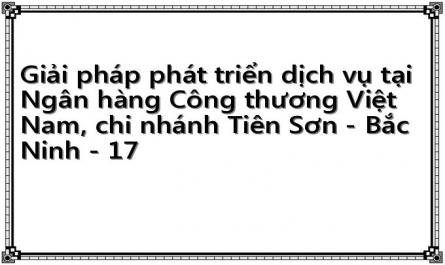 Giải pháp phát triển dịch vụ tại Ngân hàng Công thương Việt Nam, chi nhánh Tiên Sơn - Bắc Ninh - 17