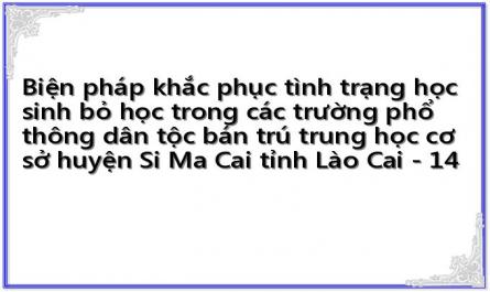 Biện pháp khắc phục tình trạng học sinh bỏ học trong các trường phổ thông dân tộc bán trú trung học cơ sở huyện Si Ma Cai tỉnh Lào Cai - 14
