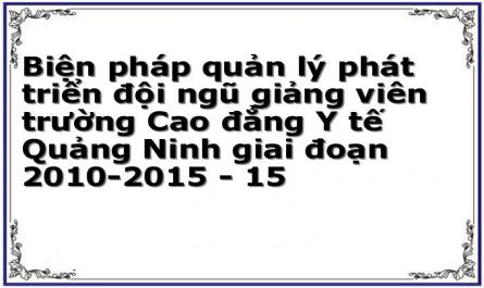 Biện pháp quản lý phát triển đội ngũ giảng viên trường Cao đẳng Y tế Quảng Ninh giai đoạn 2010-2015 - 15
