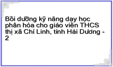 Bồi dưỡng kỹ năng dạy học phân hóa cho giáo viên THCS thị xã Chí Linh, tỉnh Hải Dương - 2