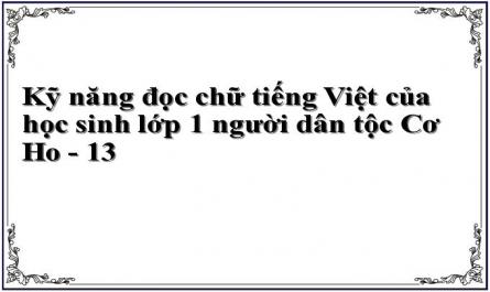 Thực Trạng Mức Độ Kỹ Năng Đọc Vần Tiếng Việt