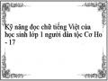 Mức Độ Kỹ Năng Đọc Chữ Tiếng Việt Của Học Sinh Lớp 1 Người Dân Tộc Cơ Ho Theo Độ Tuổi