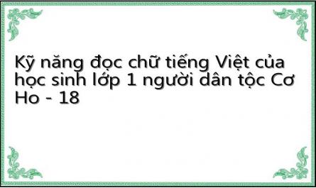 Thay Đổi Của Kỹ Năng Đọc Chữ Tiếng Việt Của Học Sinh Lớp 1 Người Dân Tộc Cơ Ho.
