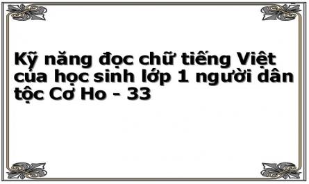 Kỹ năng đọc chữ tiếng Việt của học sinh lớp 1 người dân tộc Cơ Ho - 33
