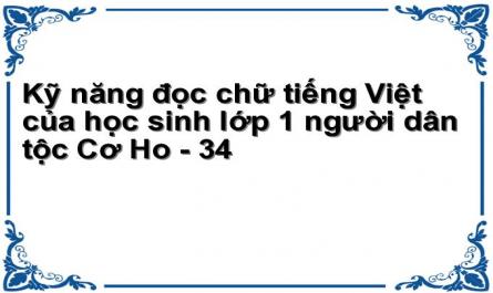 Kỹ năng đọc chữ tiếng Việt của học sinh lớp 1 người dân tộc Cơ Ho - 34